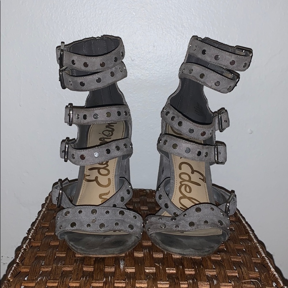Sam Edelman Strappy Grey Heels - Size 7.5